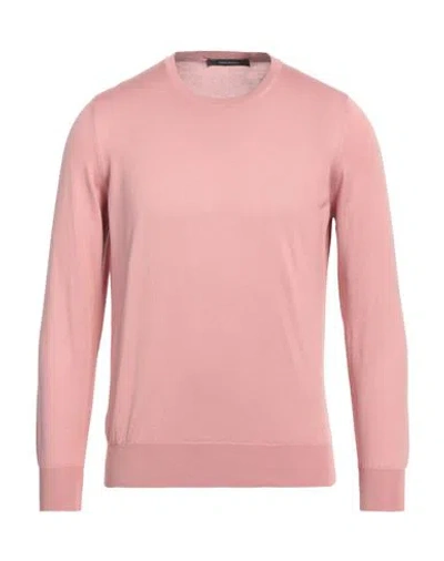 Tagliatore Man Sweater Light Pink Size 40 Silk, Cotton