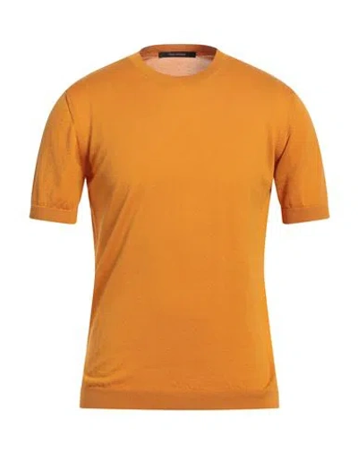 Tagliatore Man Sweater Marigold Size 42 Cotton In Yellow