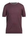 Tagliatore Man Sweater Mauve Size 42 Silk In Purple