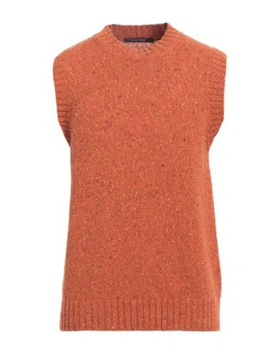 Tagliatore Man Sweater Orange Size 38 Wool, Polyamide, Viscose