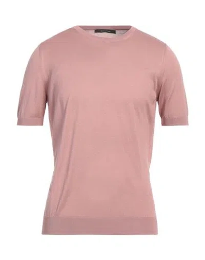 Tagliatore Short-sleeve Silk Jumper In Pink