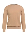 Tagliatore Man Sweater Sand Size 38 Wool, Cotton In Brown