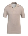 Tagliatore Man Sweater Sand Size 40 Cotton In Beige