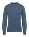 Tagliatore Man Sweater Slate Blue Size 38 Virgin Wool In Blue
