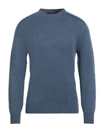 Tagliatore Man Sweater Slate Blue Size 38 Virgin Wool