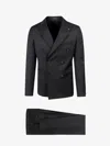 Tagliatore Virgin Wool Tuxedo With Removable Brooch In Black