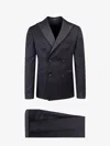 Tagliatore Fitted Double-breasted Suit In Blue