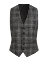 Tagliatore Man Tailored Vest Black Size 42 Virgin Wool, Polyester