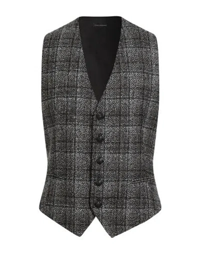 Tagliatore Man Tailored Vest Black Size 42 Virgin Wool, Polyester