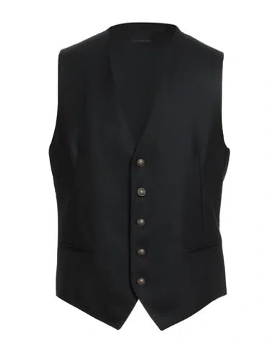Tagliatore Man Tailored Vest Black Size 46 Virgin Wool, Cashmere, Elastane
