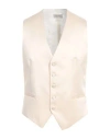 Tagliatore Man Tailored Vest Cream Size 42 Polyester In White