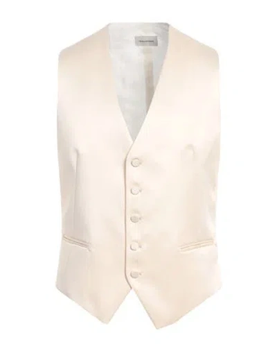 Tagliatore Man Tailored Vest Cream Size 42 Polyester In White