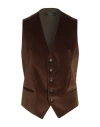 Tagliatore Man Tailored Vest Dark Brown Size 42 Cotton, Elastane In Brown