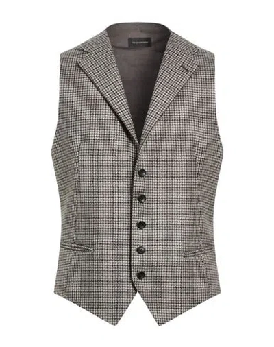 Tagliatore Man Tailored Vest Grey Size 38 Virgin Wool In Gray