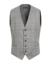 Tagliatore Man Tailored Vest Grey Size 46 Virgin Wool, Cashmere In Gray