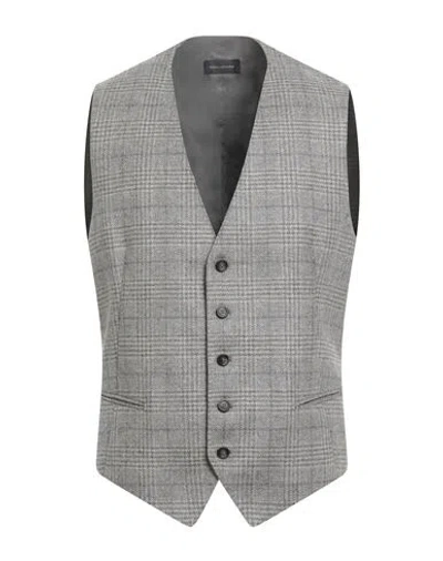 Tagliatore Man Tailored Vest Grey Size 46 Virgin Wool, Cashmere In Gray
