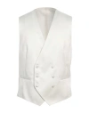 Tagliatore Man Tailored Vest Ivory Size 42 Polyester In White