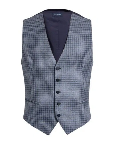 Tagliatore Man Tailored Vest Light Blue Size 38 Virgin Wool