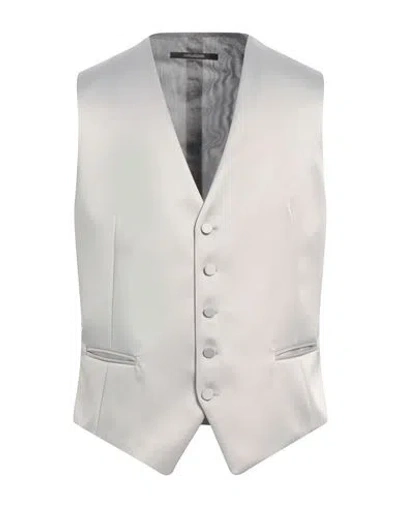 Tagliatore Man Tailored Vest Light Grey Size 42 Polyester