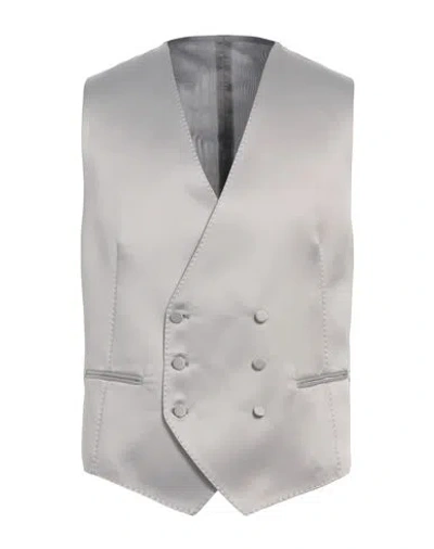 Tagliatore Man Tailored Vest Light Grey Size 42 Polyester