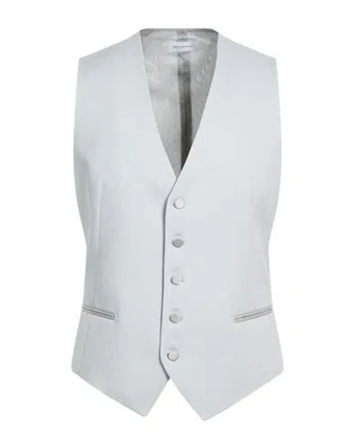 Tagliatore Man Tailored Vest Light Grey Size 42 Virgin Wool In White