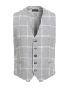 Tagliatore Man Tailored Vest Light Grey Size 42 Virgin Wool, Polyamide In Multi