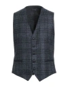 Tagliatore Man Tailored Vest Midnight Blue Size 38 Virgin Wool, Polyester In Blue