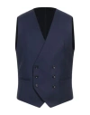Tagliatore Man Tailored Vest Navy Size 40 Virgin Wool, Silk In Navy
