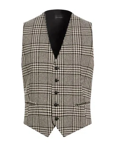 Tagliatore Man Tailored Vest Off White Size 38 Virgin Wool, Polyamide In Gray