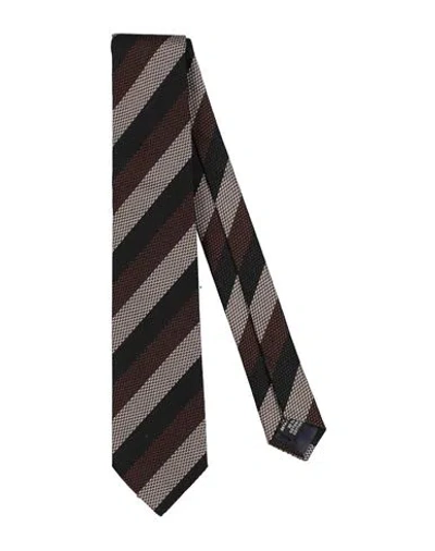 Tagliatore Man Ties & Bow Ties Brown Size - Silk, Cotton