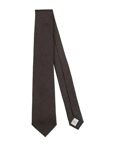 Tagliatore Man Ties & Bow Ties Chocolate Brown Size - Silk