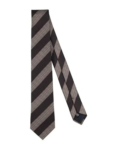 Tagliatore Man Ties & Bow Ties Dark Brown Size - Silk