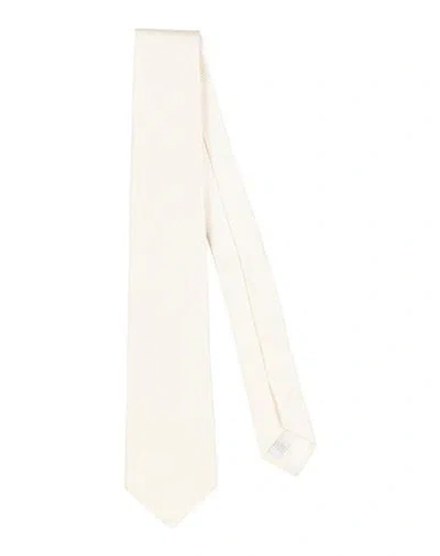 Tagliatore Man Ties & Bow Ties Ivory Size - Silk In White
