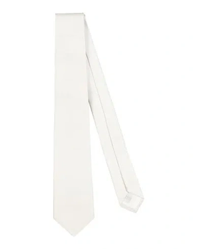 Tagliatore Man Ties & Bow Ties Ivory Size - Silk In White