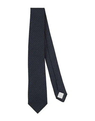 Tagliatore Man Ties & Bow Ties Midnight Blue Size - Cotton, Silk, Wool