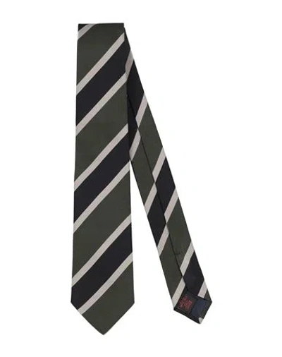 Tagliatore Man Ties & Bow Ties Military Green Size - Silk, Cotton