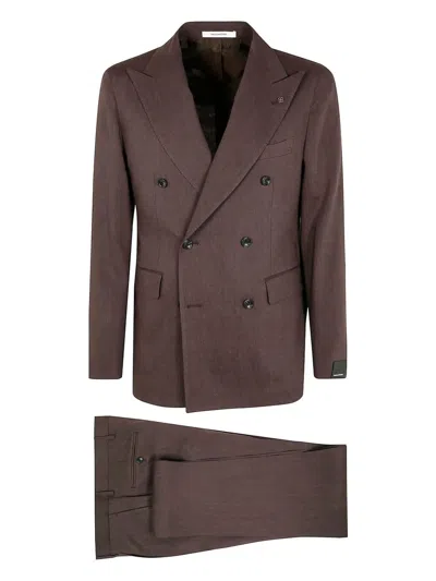 Tagliatore Man Trousers Suit In Brown