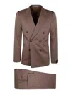 Tagliatore Double-breasted Suit Trousers Structured Shoulders In Green