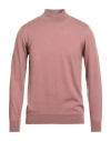 Tagliatore Man Turtleneck Antique Rose Size 38 Wool, Cotton In Burgundy