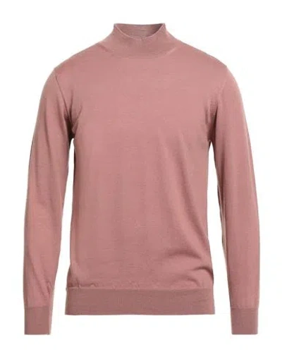 Tagliatore Man Turtleneck Antique Rose Size 38 Wool, Cotton In Burgundy