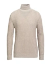 Tagliatore Man Turtleneck Beige Size 38 Wool In Gray