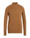 Tagliatore Man Turtleneck Camel Size 38 Cashmere In Brown