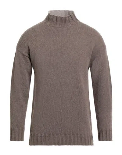 Tagliatore Man Turtleneck Dark Brown Size 38 Wool