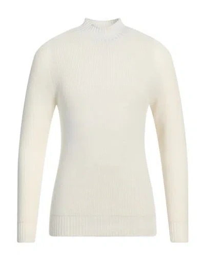 Tagliatore Man Turtleneck Ivory Size 40 Virgin Wool In White