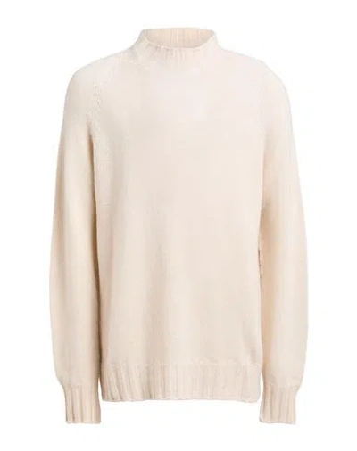 Tagliatore Man Turtleneck Ivory Size 42 Cashmere In Neutral
