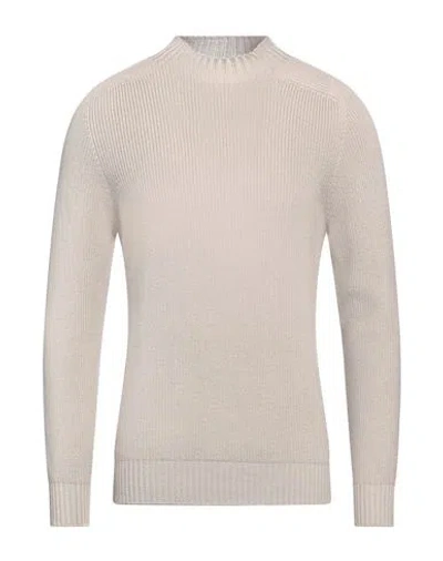 Tagliatore Man Turtleneck Light Brown Size 40 Virgin Wool In Beige