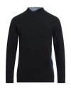 Tagliatore Man Turtleneck Midnight Blue Size 38 Wool In Black