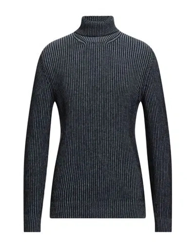 Tagliatore Man Turtleneck Midnight Blue Size 38 Wool In Black