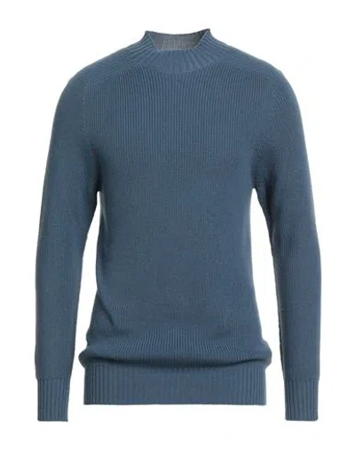 Tagliatore Man Turtleneck Slate Blue Size 40 Virgin Wool