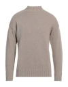 Tagliatore Man Turtleneck Taupe Size 46 Wool
